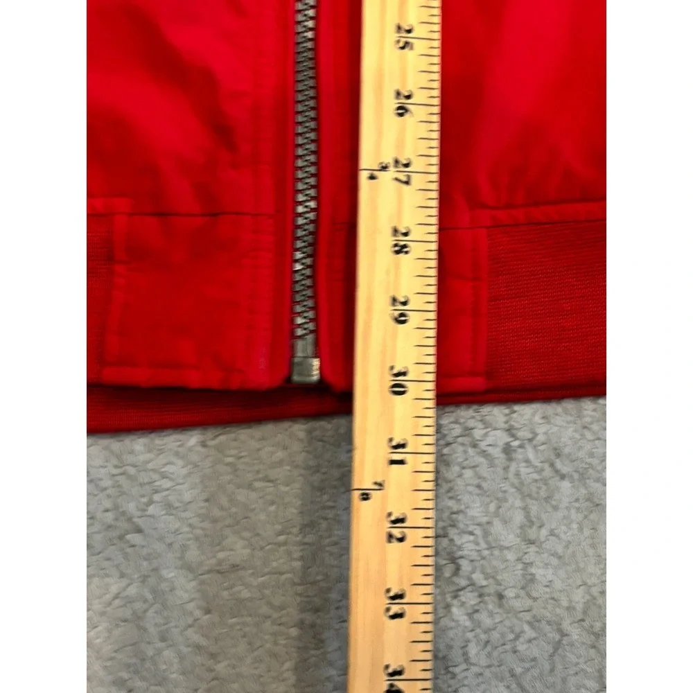 Vintage Lands' End Jacket Men's Large Red Nylon Poly Blend Full Zip Coat
